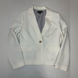 J Crew Mayfair Blazer Jacket Women's Size 12 Ivory Off White AB917 Lined